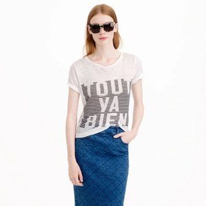 J Crew "Tout Va Bien" Linen T-Shirt